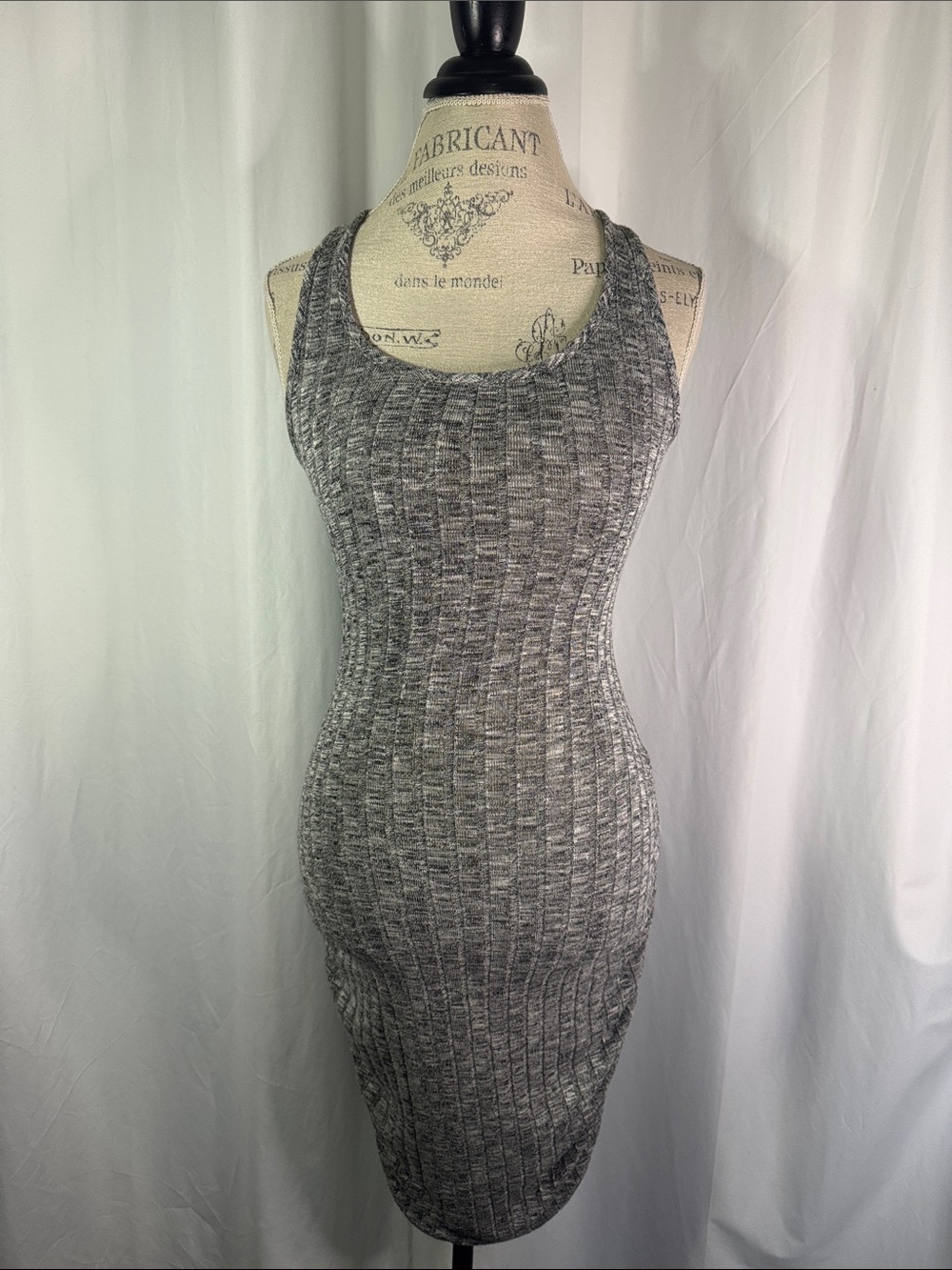 NWT Guess Slim Ribbed Tank Midi Dress in Grey - Women